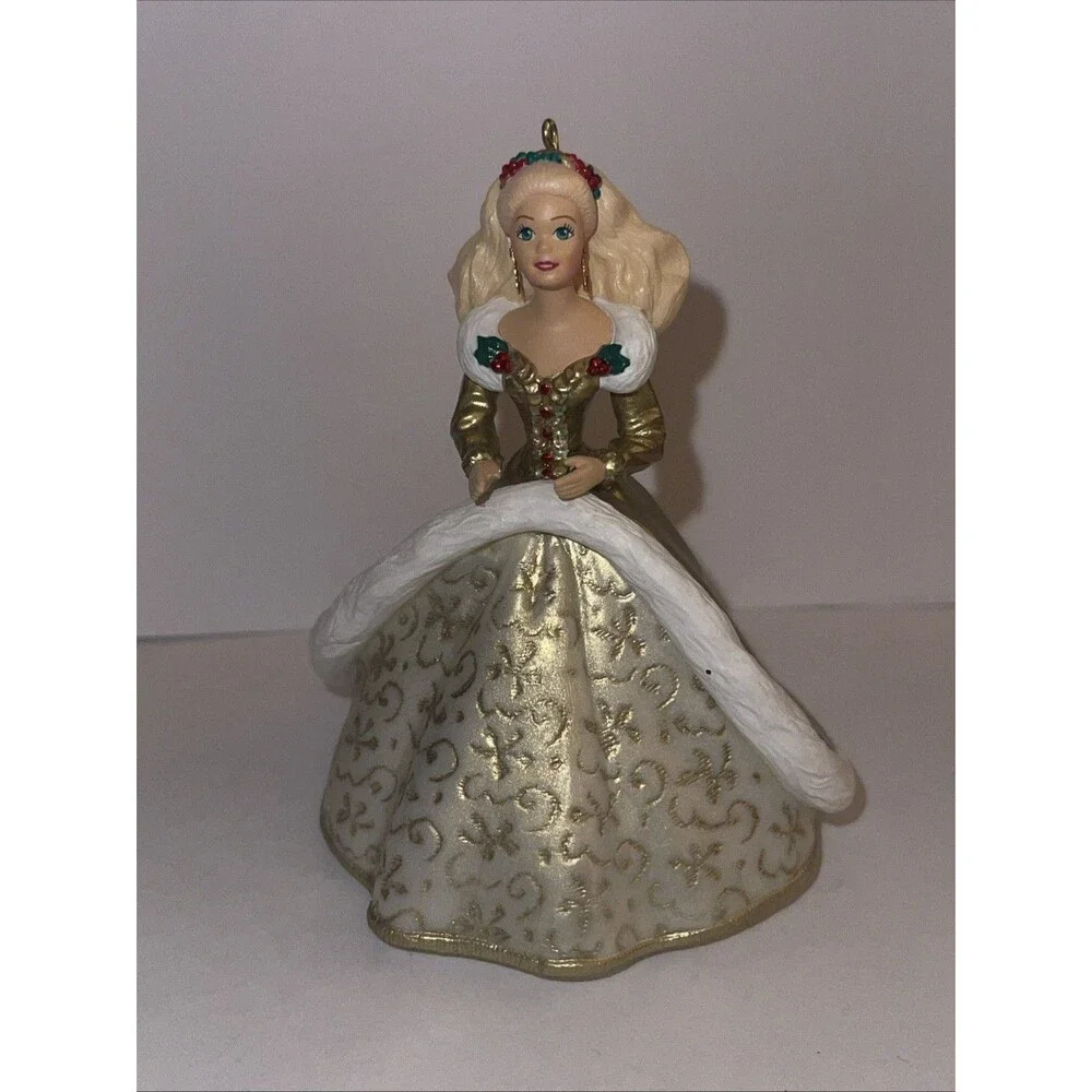 1994 Hallmark Holiday Barbie Ornament #2 Collector’s Series Gold Dress W Box